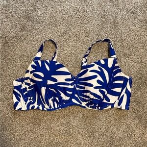 Kona Sol Blue and White Bikini Top